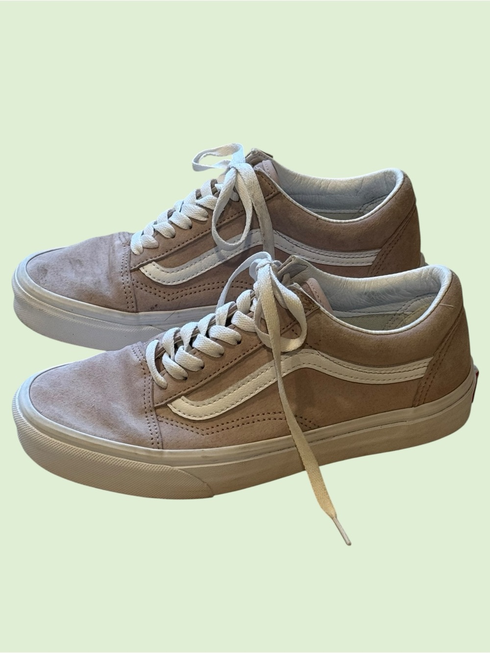 Vans Low-Top Suede Sneakers in Light Taupe and White